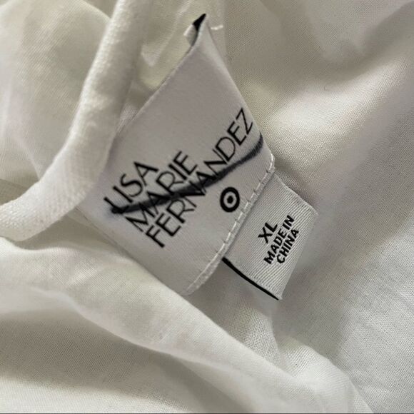 Lisa Marie Fernandez for Target Ric Rac Off The Shoulder Dress White Yellow XL - Picture 10 of 12